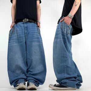 Vintage y2k baggy wide leg faded grunge stonewash archive skater jeans